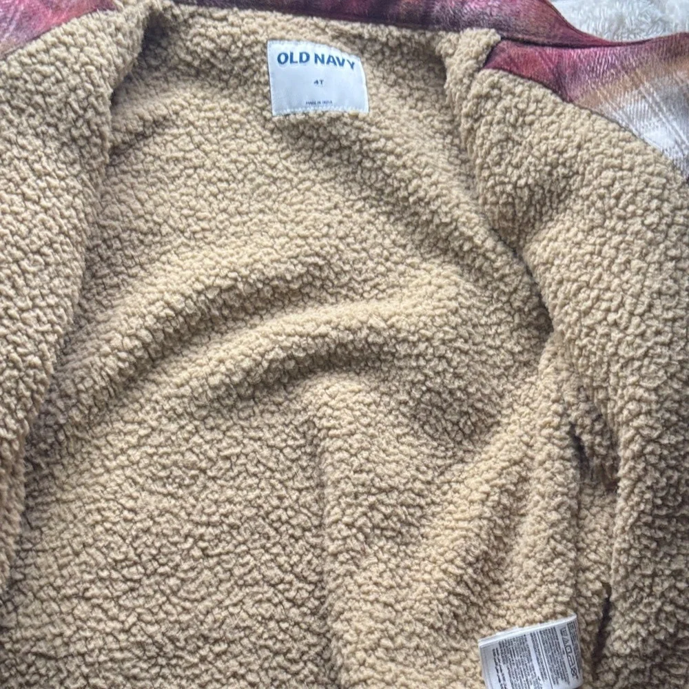Old Navy Red and Tan Plaid Jacket